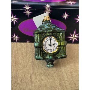 Christopher Radko 2004 Marshall Fields Clock Christmas Ornament W/ Box 3" Tall X